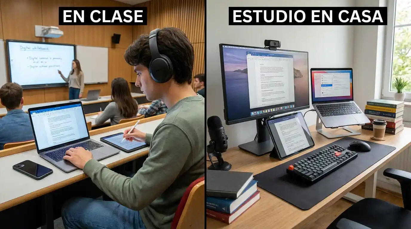 &iquest;Qu&eacute; dispositivos usa un estudiante en clase y durante el estudio 4