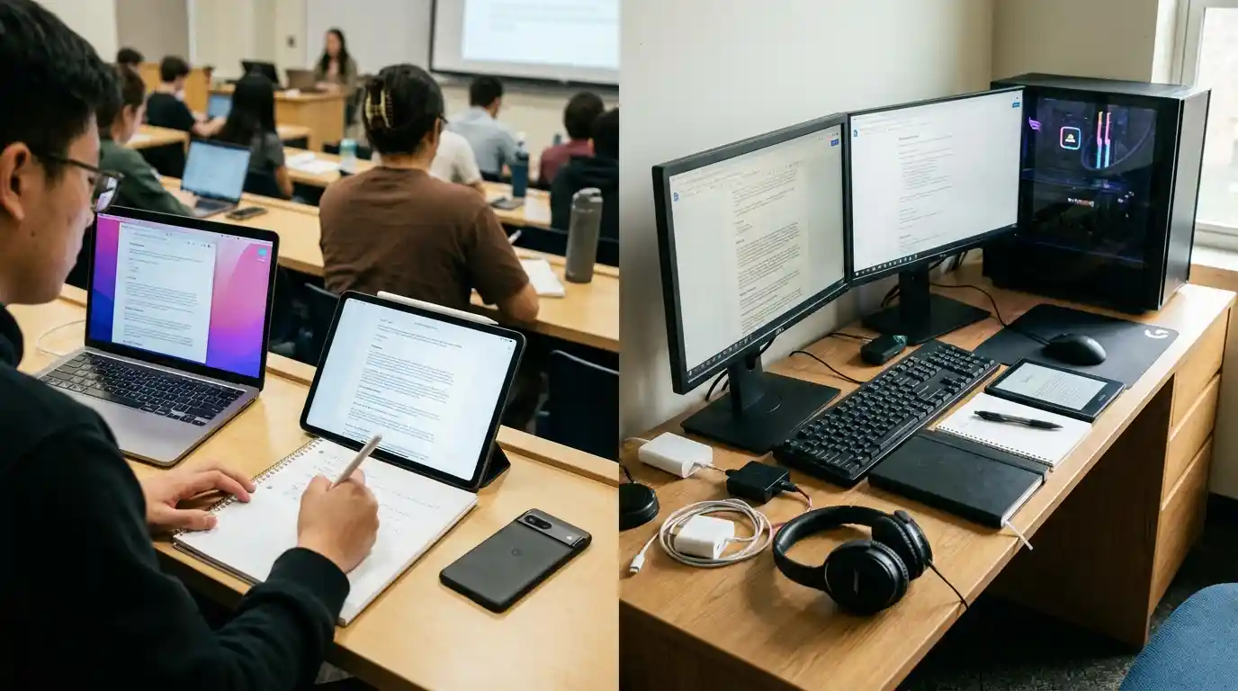 &iquest;Qu&eacute; dispositivos usa un estudiante en clase y durante el estudio 5