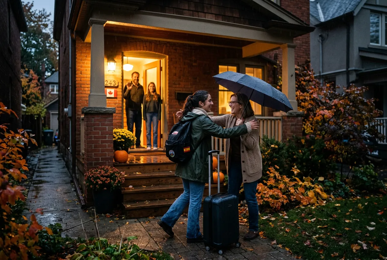 Estudiante espa&ntilde;ol con familia canadiense