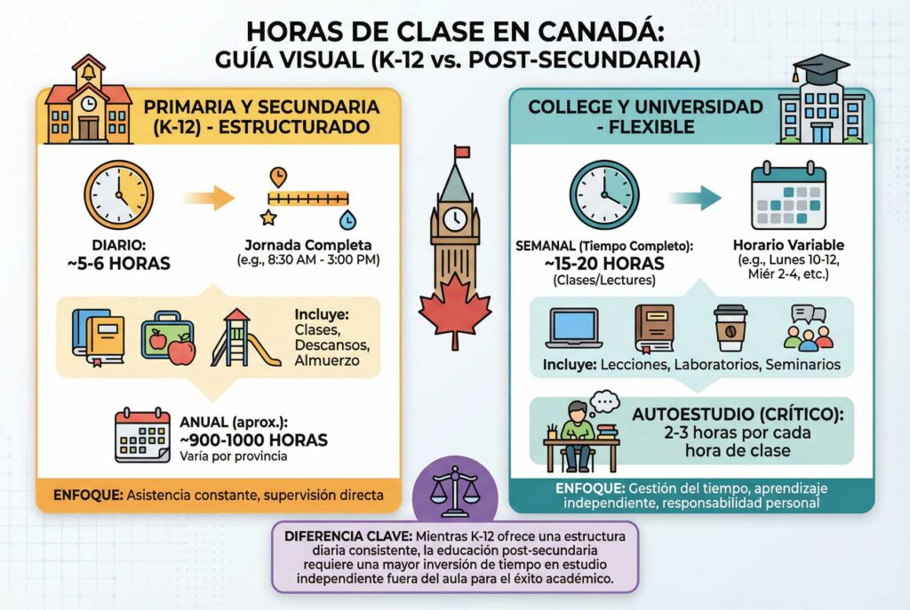 ¿Cuántas horas de clases hay en Canadá? Guía completa y detallada horas lectivas en Canadá