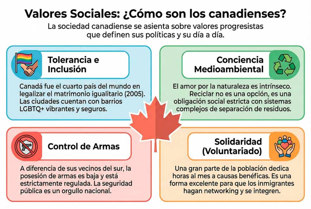 Cultura canadiense Cómo son los canadienses socialmente
